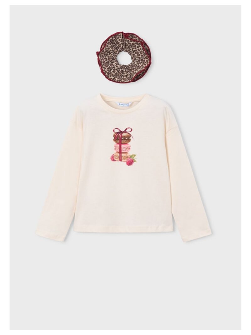 Set van longsleeve met haarrekkertje macarons - MAYORAL