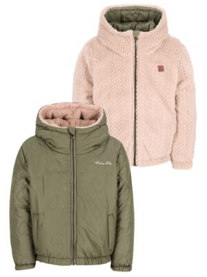 Aimee reversible short hooded jacket army - LIKE FLO