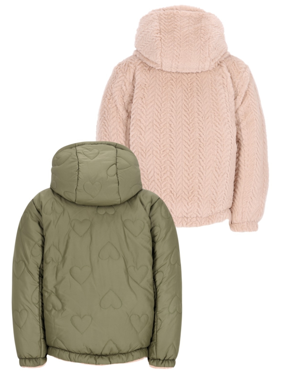 Aimee reversible short hooded jacket army - LIKE FLO