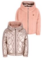 Aimee reversible short hooded jacket mud - LIKE FLO