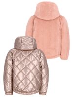Aimee reversible short hooded jacket mud - LIKE FLO