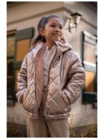 Aimee reversible short hooded jacket mud - LIKE FLO