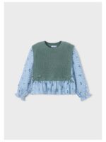Blouse + debardeur (1 stuk) blauw gestreept/groen - MAYORAL