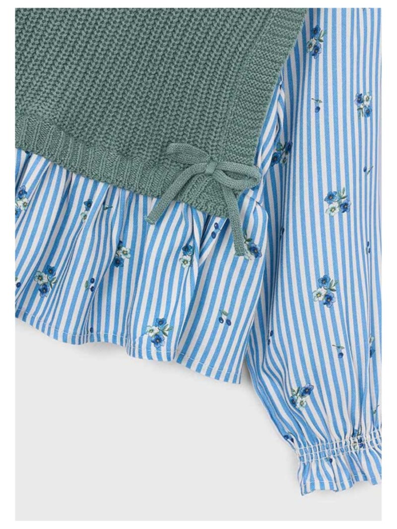 Blouse + debardeur (1 stuk) blauw gestreept/groen - MAYORAL