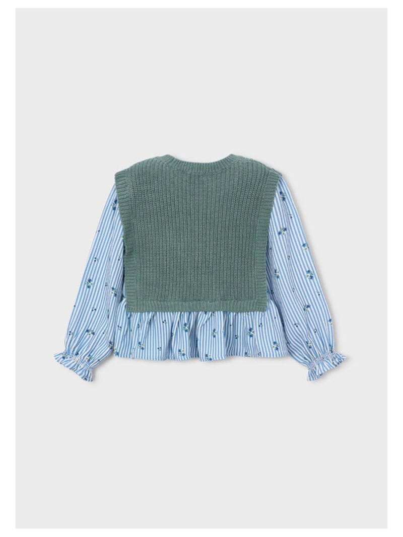 Blouse + debardeur (1 stuk) blauw gestreept/groen - MAYORAL