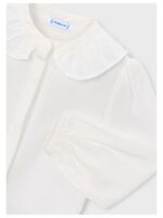 Blouse met kraagje en fijne bolletjes off-white - MAYORAL