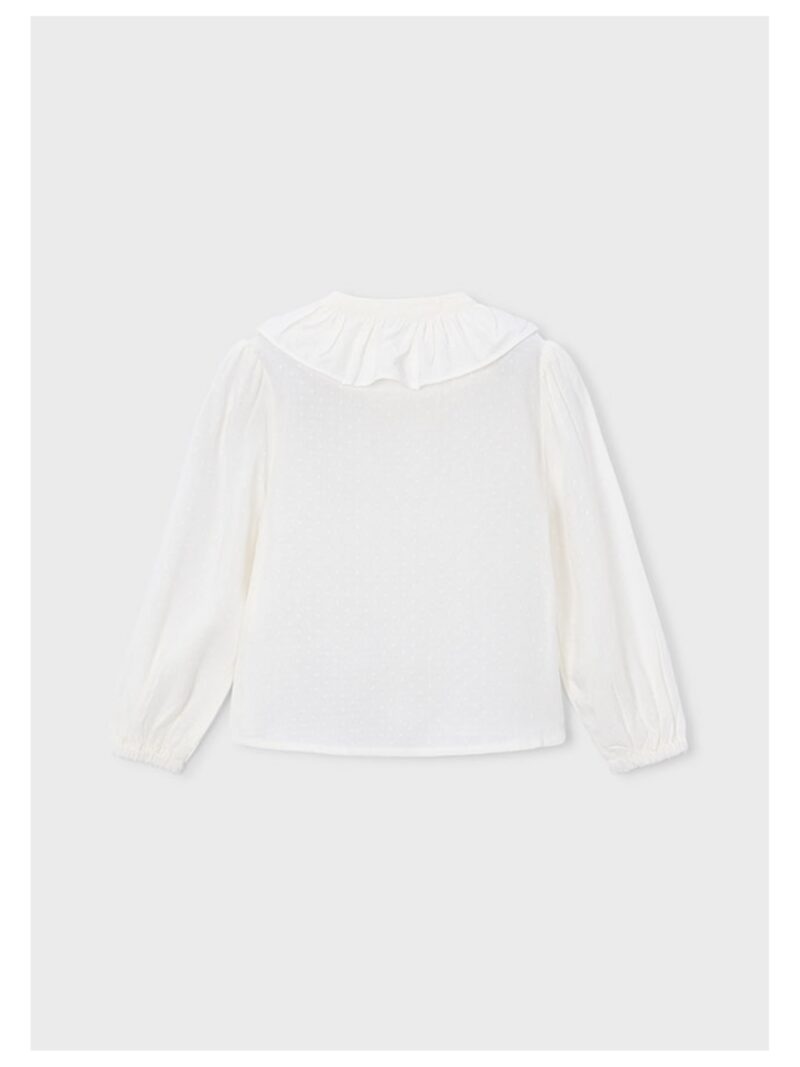 Blouse met kraagje en fijne bolletjes off-white - MAYORAL