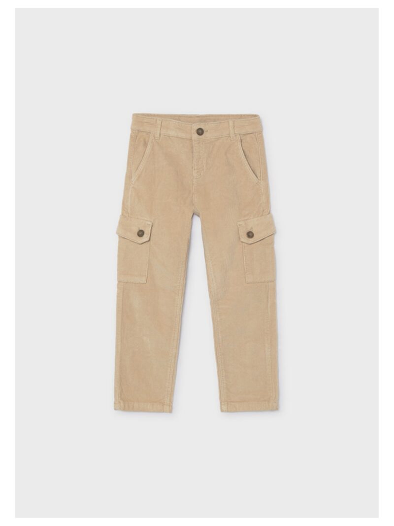 Cargo broek met fijne rib beige - MAYORAL
