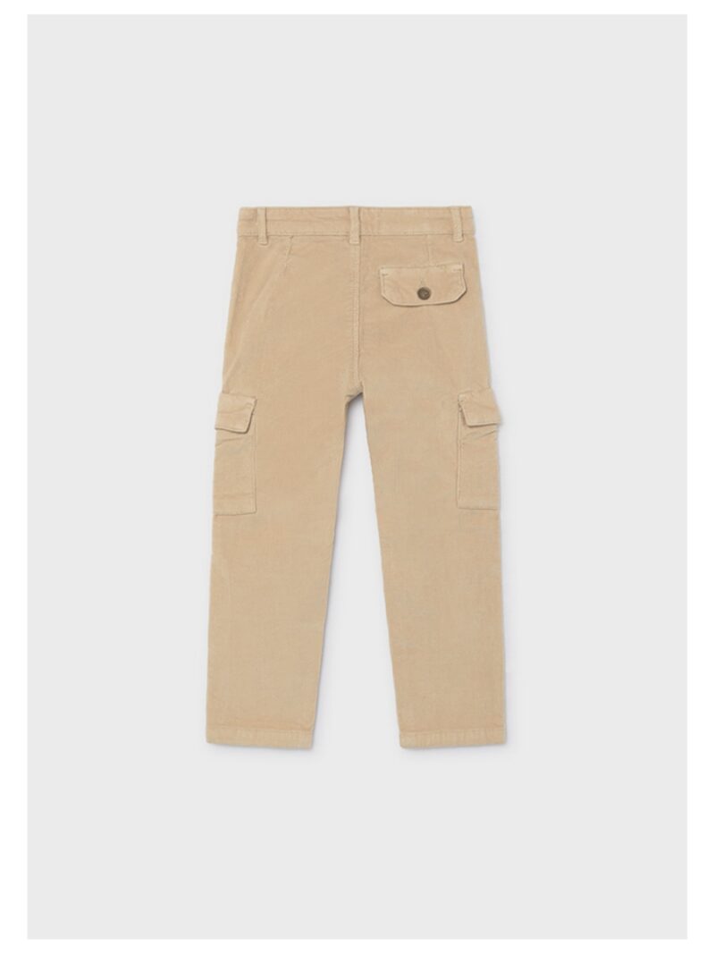 Cargo broek met fijne rib beige - MAYORAL
