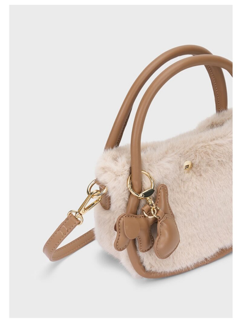 Faux-fur handtas beige/bruin met bedeltjes - MAYORAL