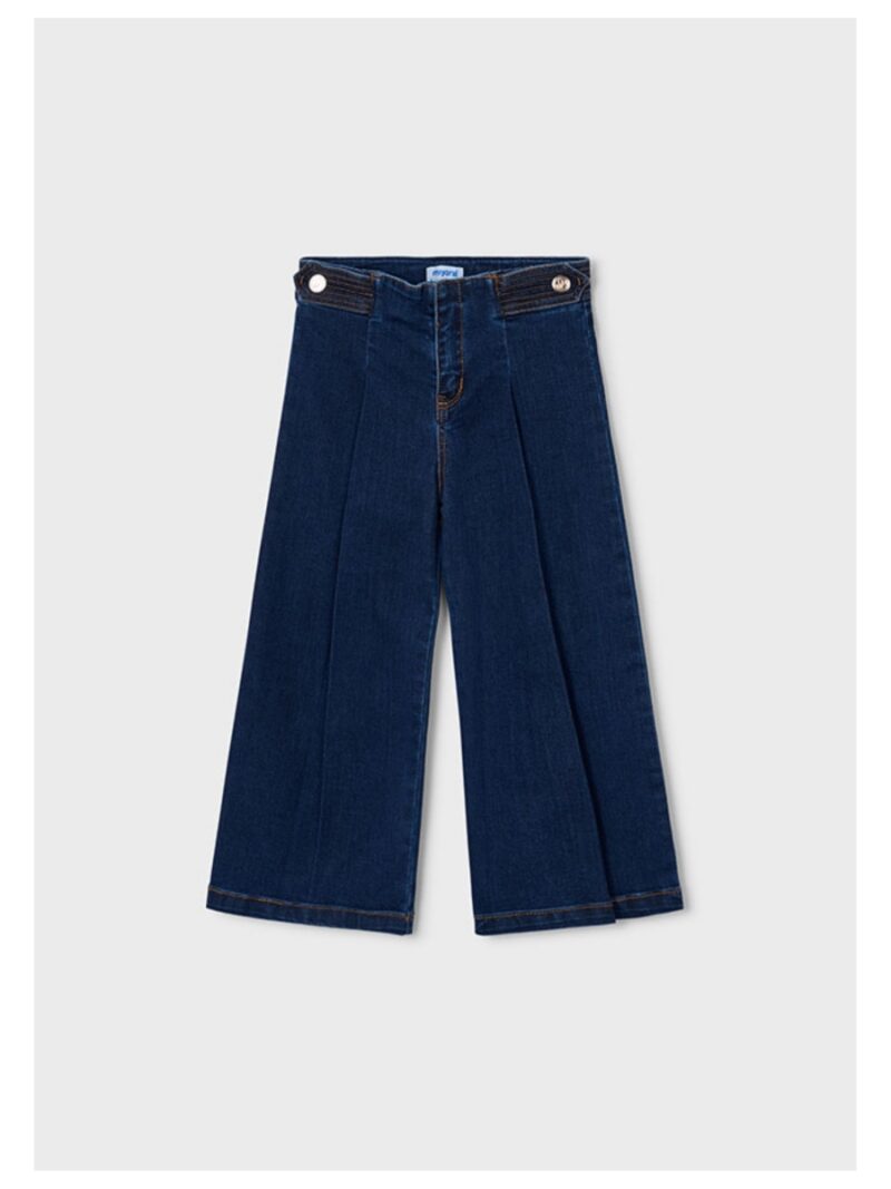 Jeansbroek wide leg met plooi - MAYORAL