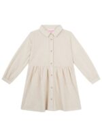 Jurk met fijne rib en bloemen ecru - SOMEONE