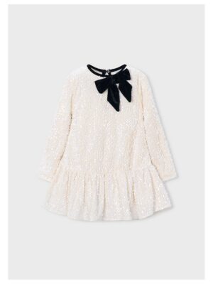 Jurk velvet met pailletten en strik - MAYORAL