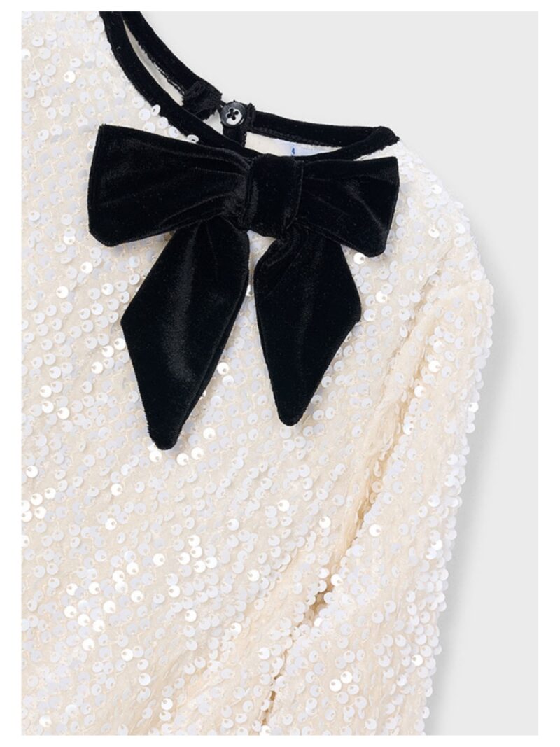Jurk velvet met pailletten en strik - MAYORAL