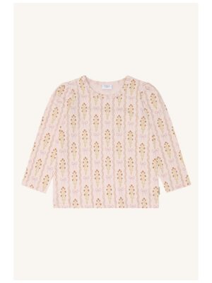 Longsleeve met bloemen en strikjes roze - HUST AND CLAIRE