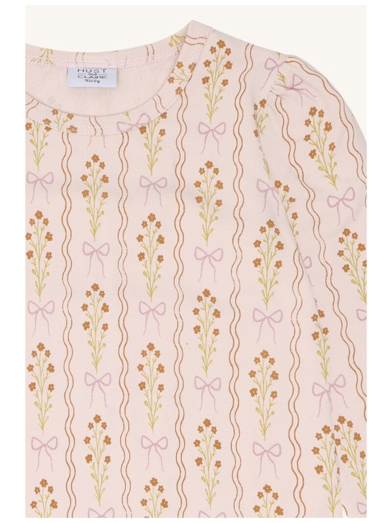 Longsleeve met bloemen en strikjes roze - HUST AND CLAIRE