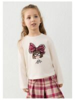 Longsleeve met meisje met grote rode strik - MAYORAL
