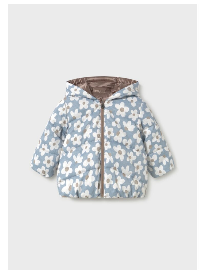 Omkeerbare jas met bloemen blauw/bruin - MAYORAL
