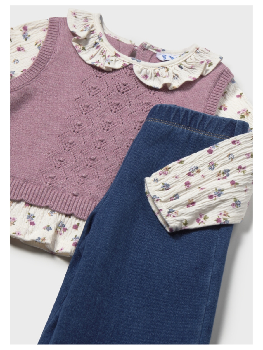Set van blouse (met debardeur paars vast) + broekje - MAYORAL