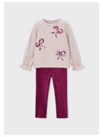 Set van trui + legging strikjes framboos - MAYORAL