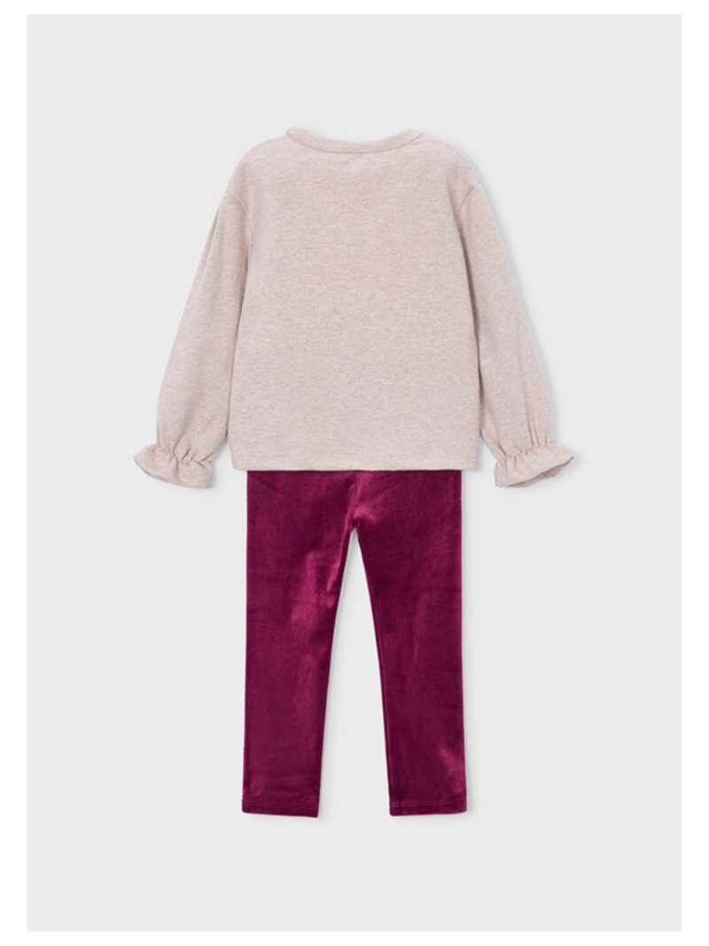 Set van trui + legging strikjes framboos - MAYORAL