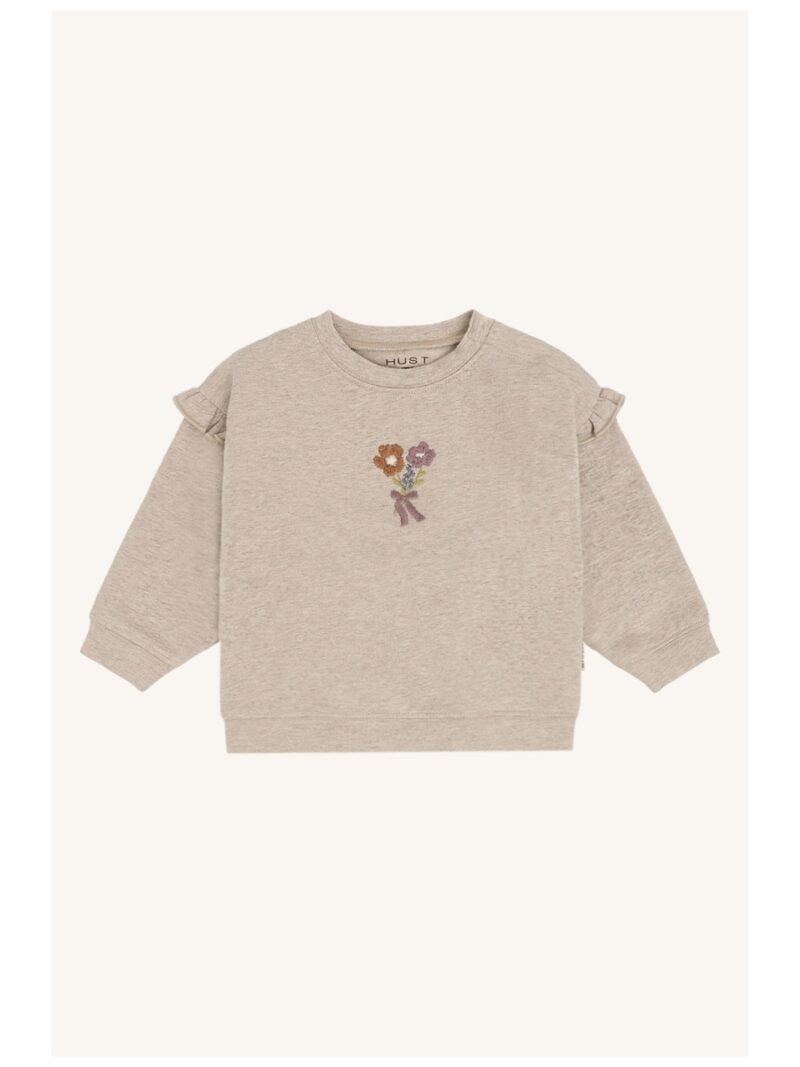 Sweater met boeketje bloemen beige - HUST AND CLAIRE