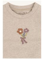 Sweater met boeketje bloemen beige - HUST AND CLAIRE