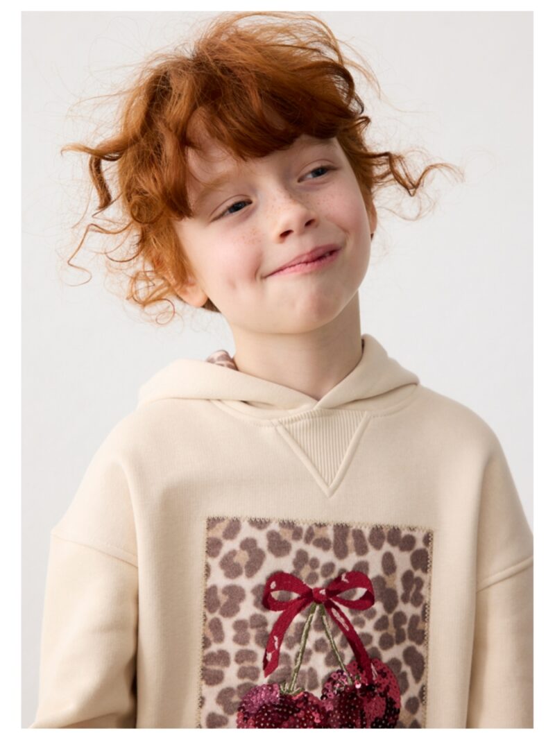 Sweaterdress met kersjes en kap - MAYORAL