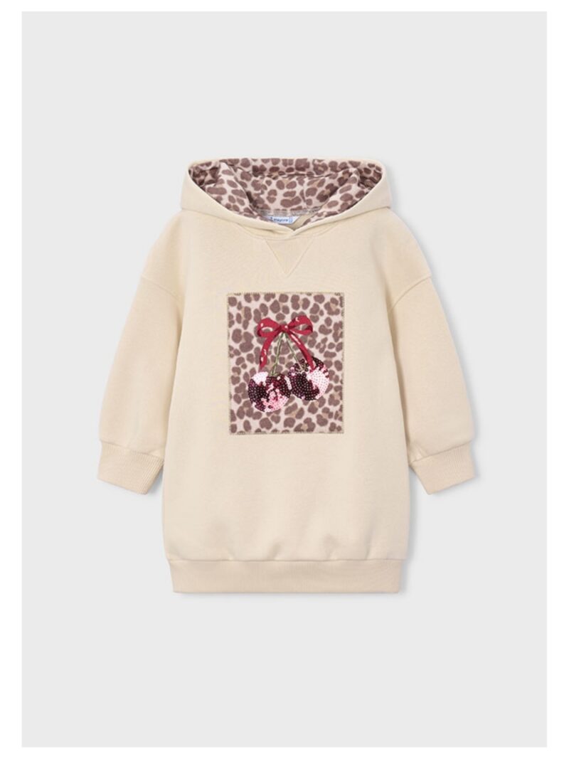 Sweaterdress met kersjes en kap - MAYORAL