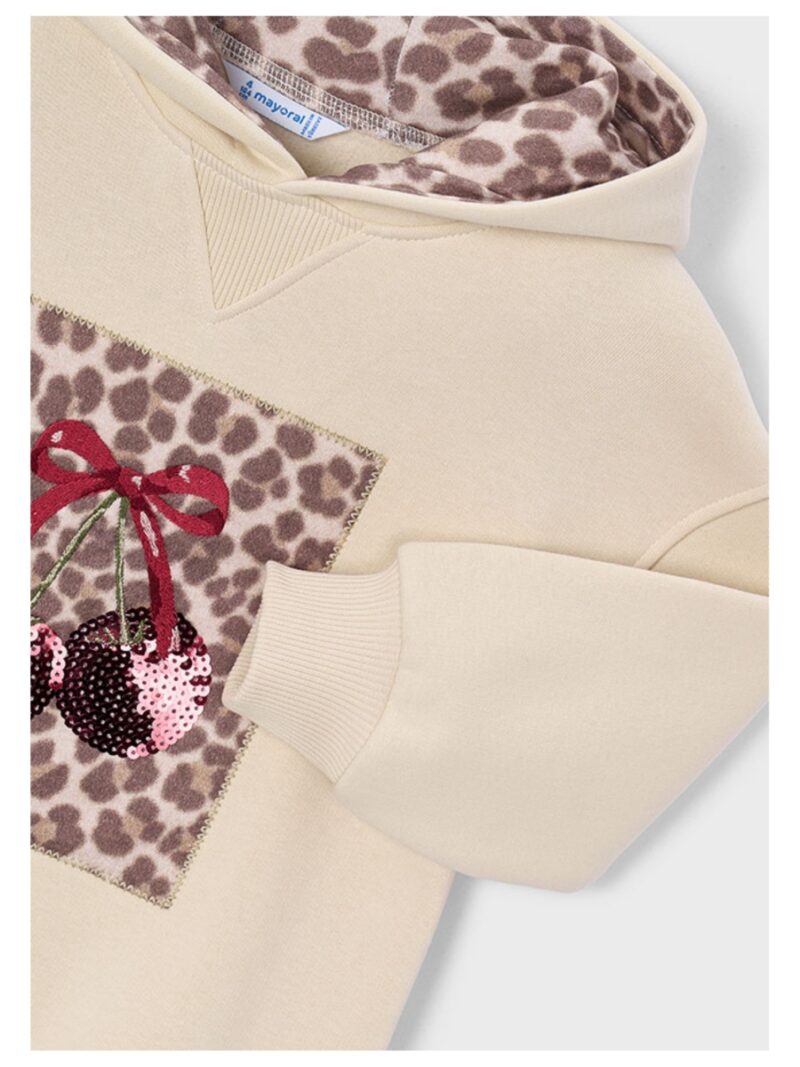 Sweaterdress met kersjes en kap - MAYORAL