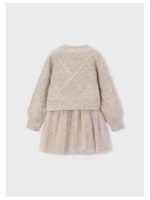 2-delige jurk beige met strikjes - MAYORAL