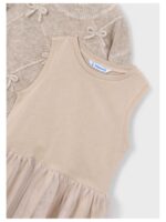 2-delige jurk beige met strikjes - MAYORAL