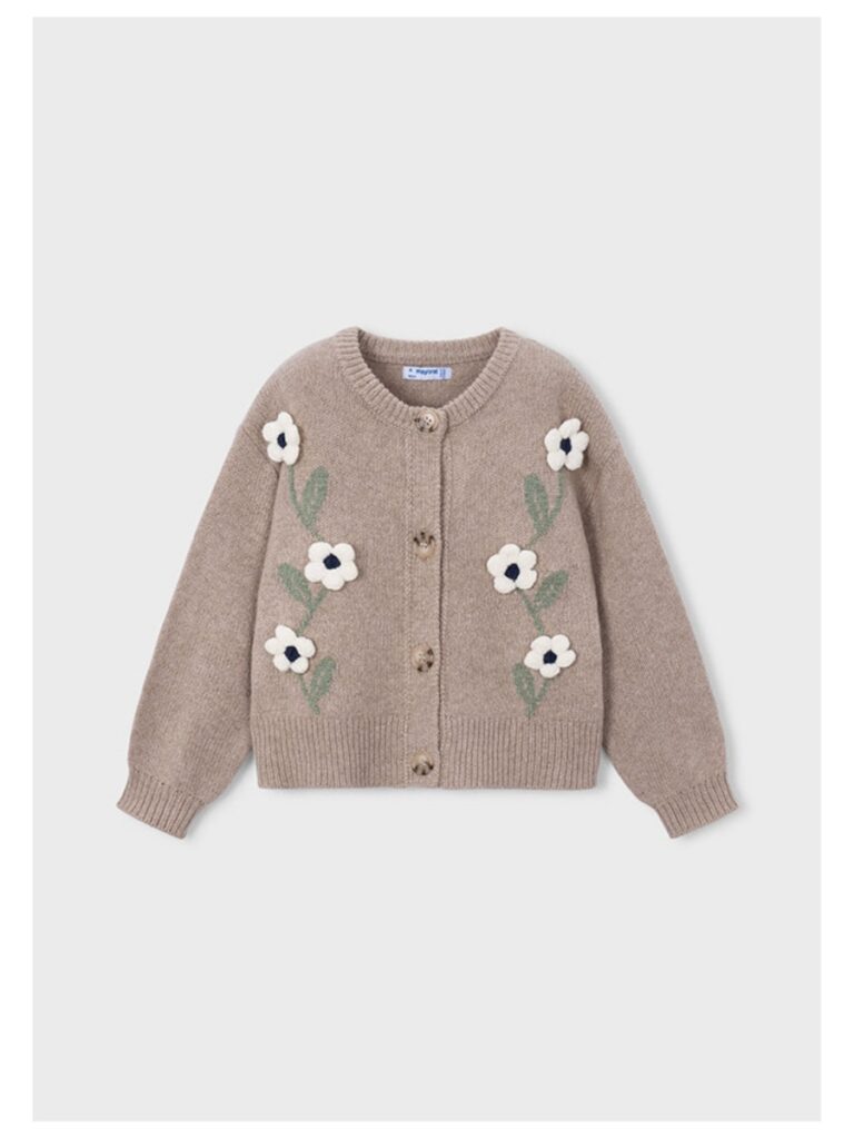 Cardigan met bloemen beige - MAYORAL 