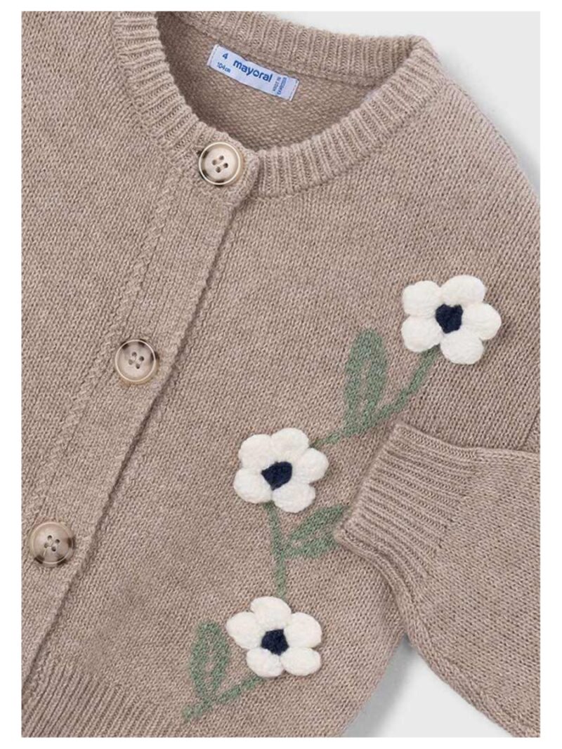 Cardigan met bloemen beige - MAYORAL