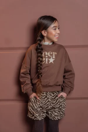 Danee oversized sweater bruin - LIKE FLO