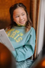 Danee oversized sweater turquoise - LIKE FLO