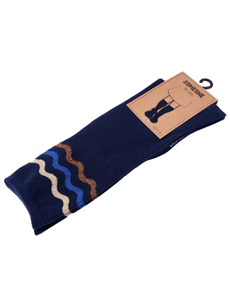 Kniekousen donkerblauw met glitterstrepen - SOMEONE