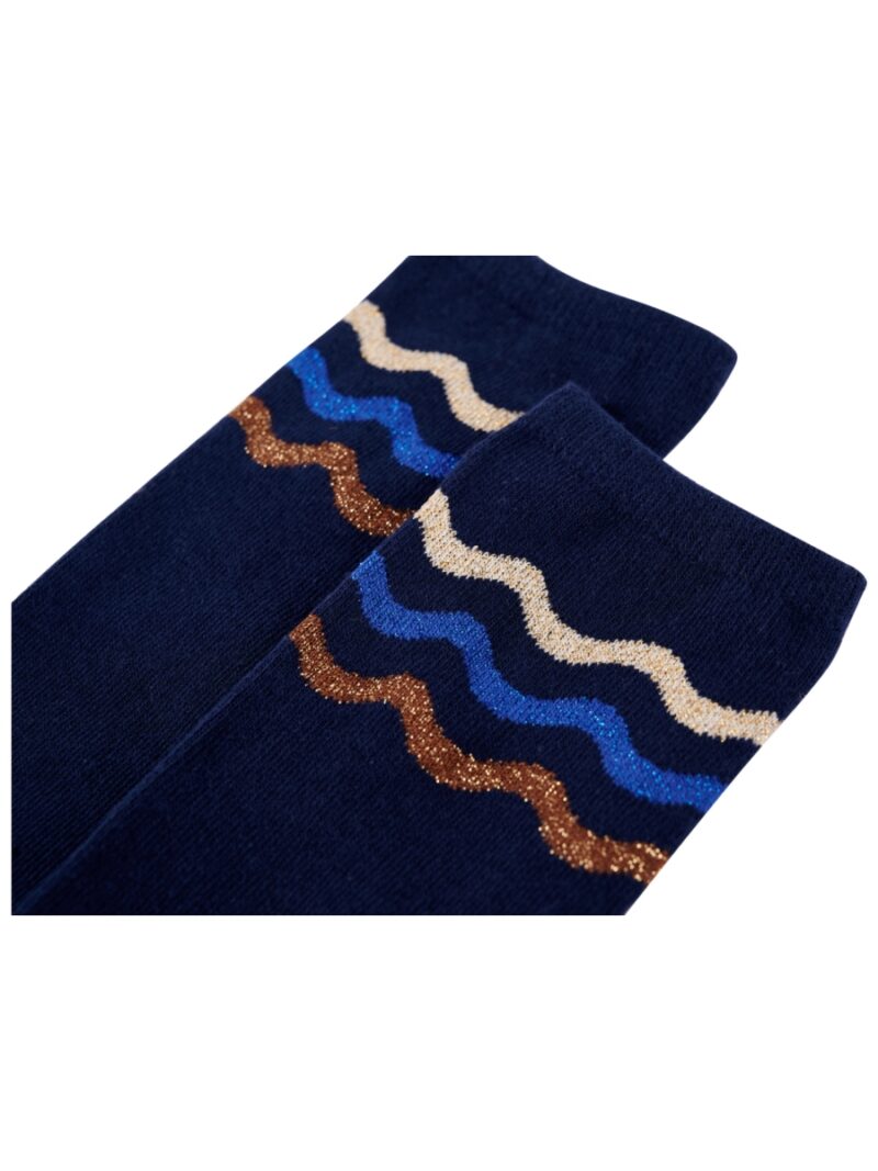 Kniekousen donkerblauw met glitterstrepen - SOMEONE