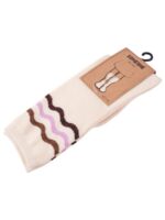 Kniekousen ecru met glitterstrepen - SOMEONE