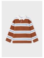Poloshirt terracotta/blauw/off-white gestreept - MAYORAL