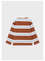 Poloshirt terracotta/blauw/off-white gestreept - MAYORAL