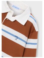 Poloshirt terracotta/blauw/off-white gestreept - MAYORAL