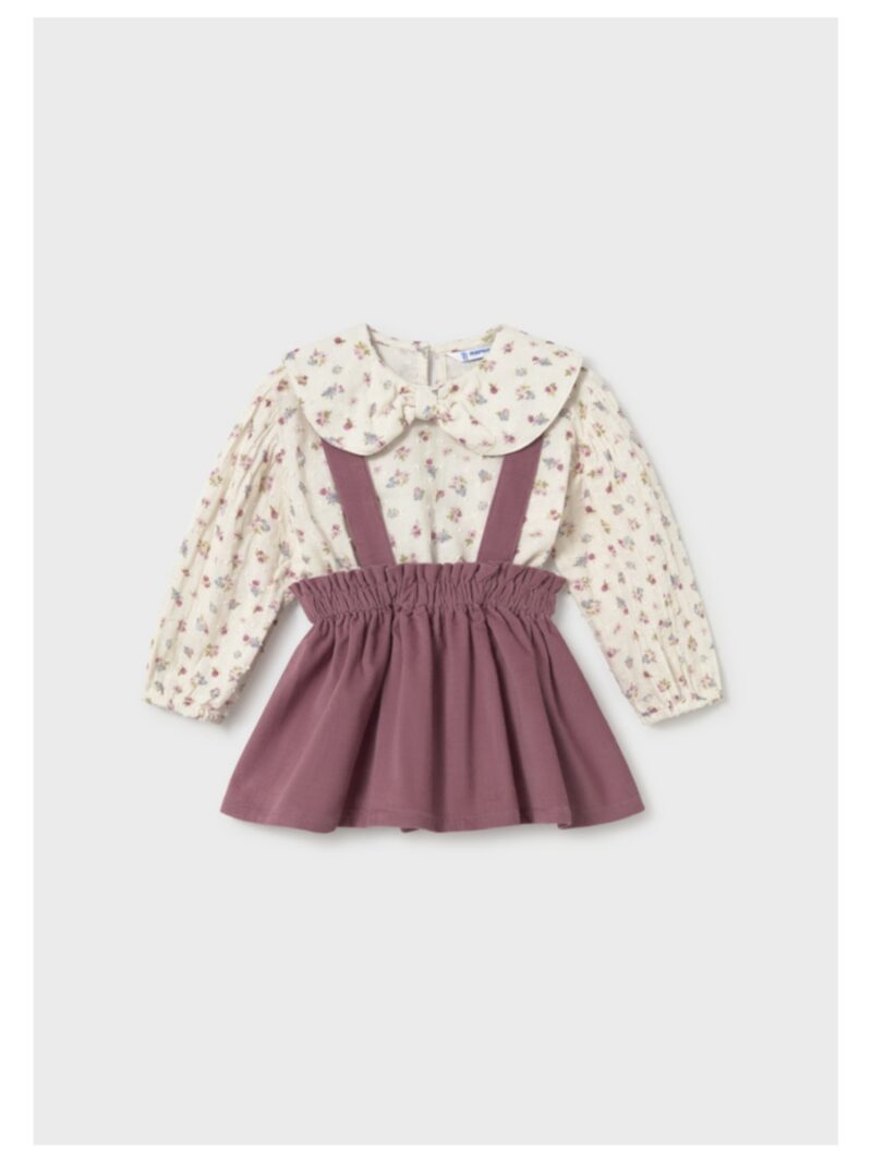 Set van blouse met bloemen + rokje paars - MAYORAL