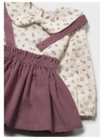 Set van blouse met bloemen + rokje paars - MAYORAL