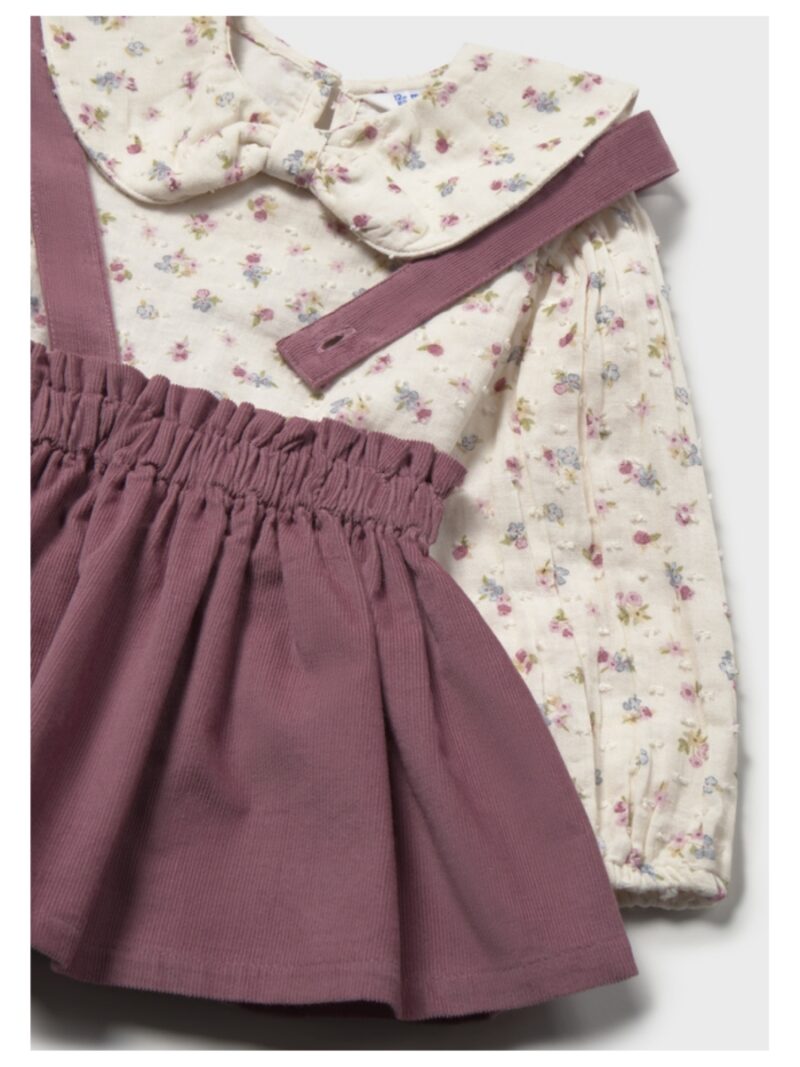 Set van blouse met bloemen + rokje paars - MAYORAL