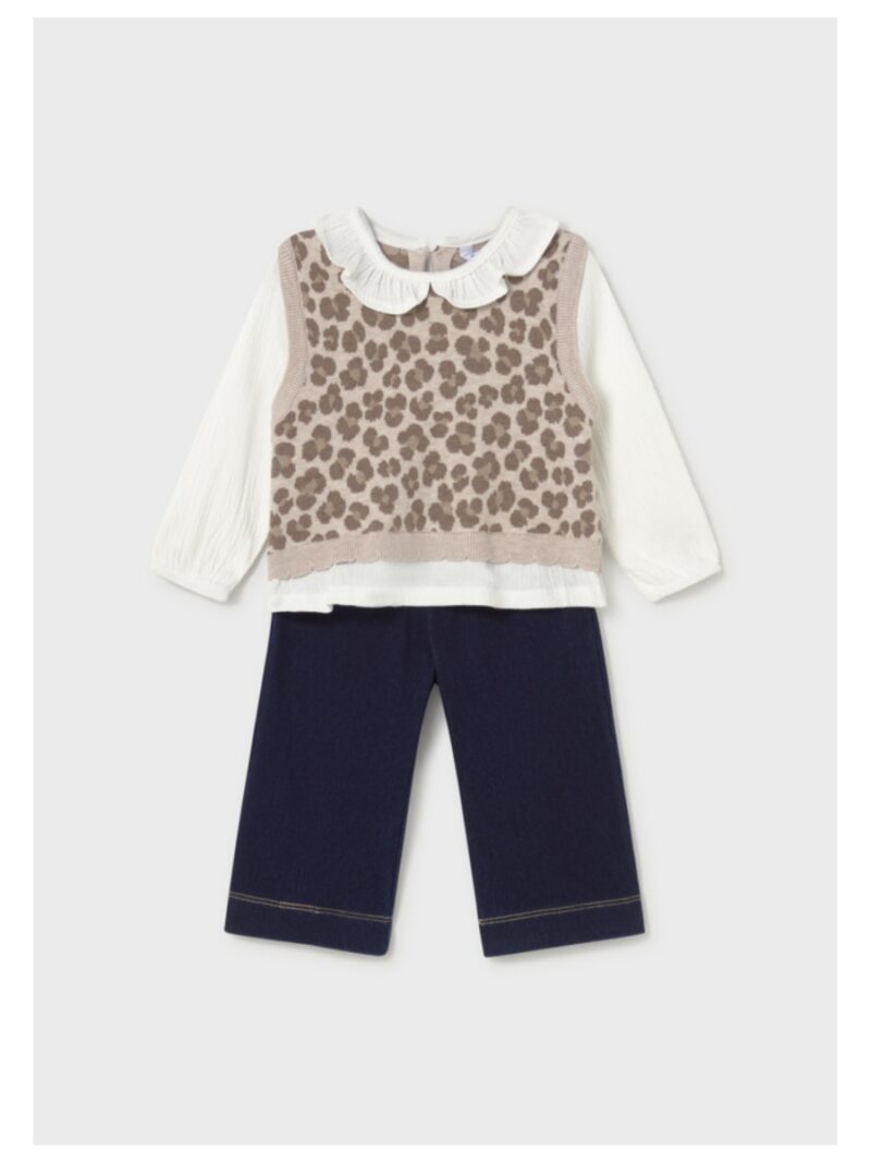 Set van blouse (met debardeur leopard vast) + broek - MAYORAL