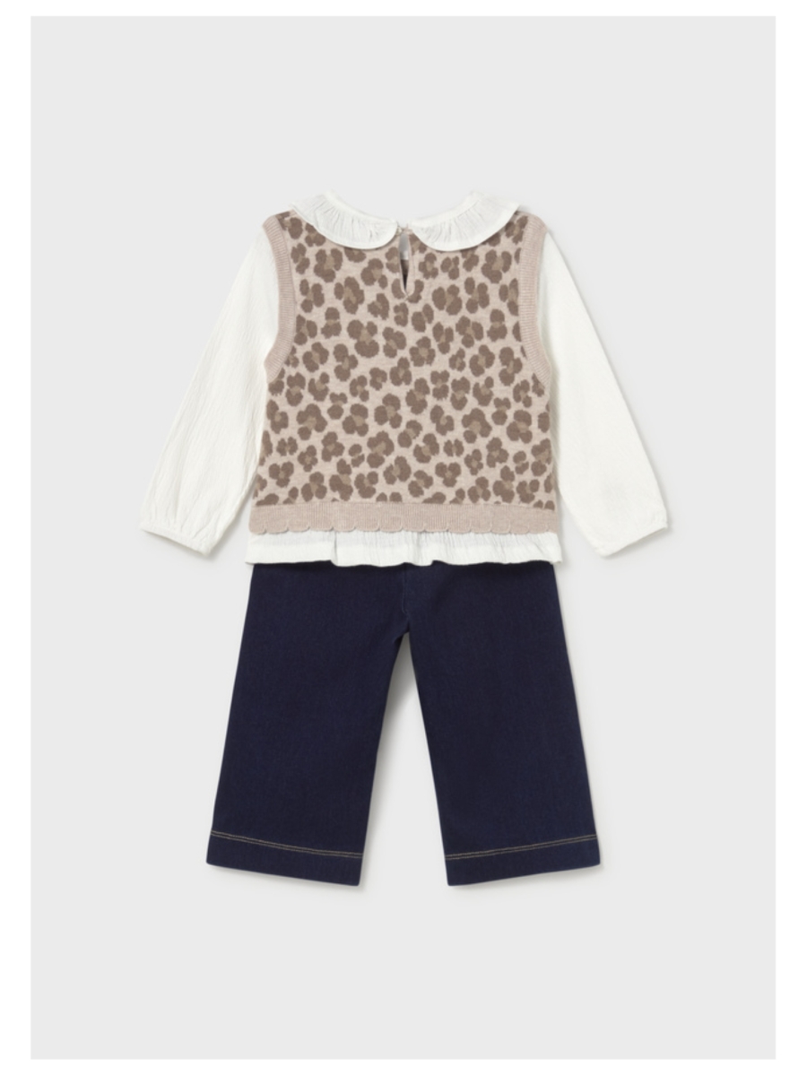 Set van blouse (met debardeur leopard vast) + broek - MAYORAL