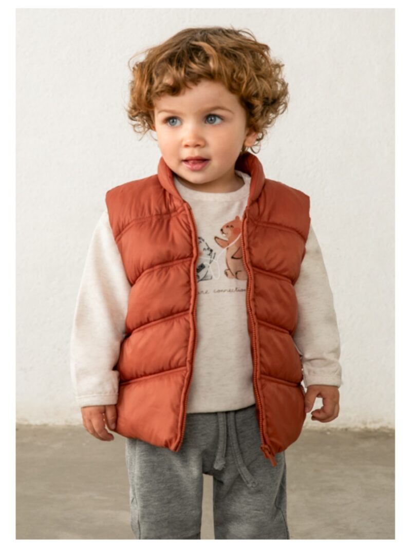 Set van sweater + joggingbroek + bodywarmer oranje/grijs - MAYORAL