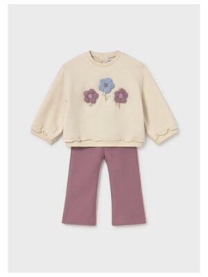 Set van sweater en legging met bloemen paars/beige - MAYORAL