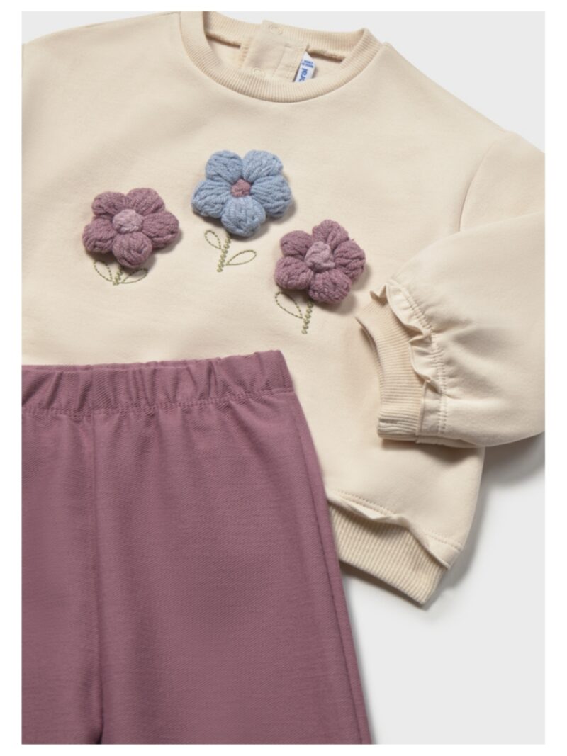 Set van sweater en legging met bloemen paars/beige - MAYORAL